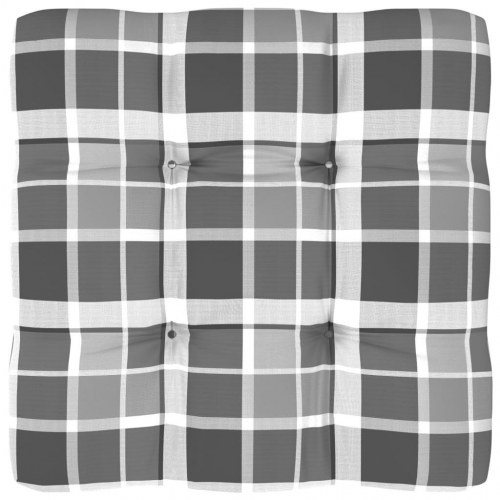 Pallehynde 70x70x12 cm stof gråternet