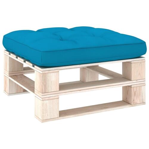 Pallehynde 80x80x12 cm stof blå
