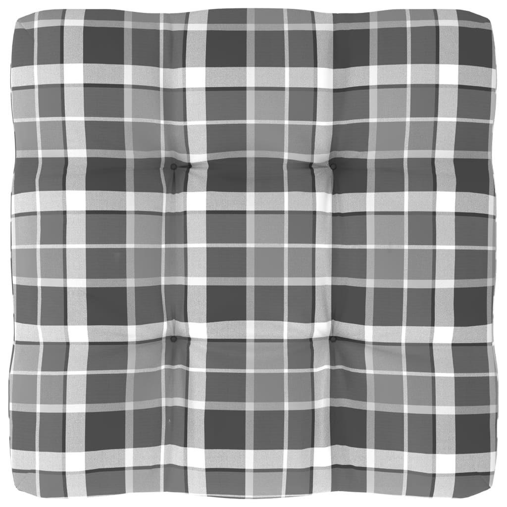Pallehynde 80x80x12 cm stof gråternet