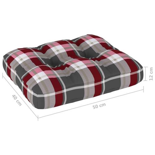 Pallehynde 50x40x12 cm stof rødternet