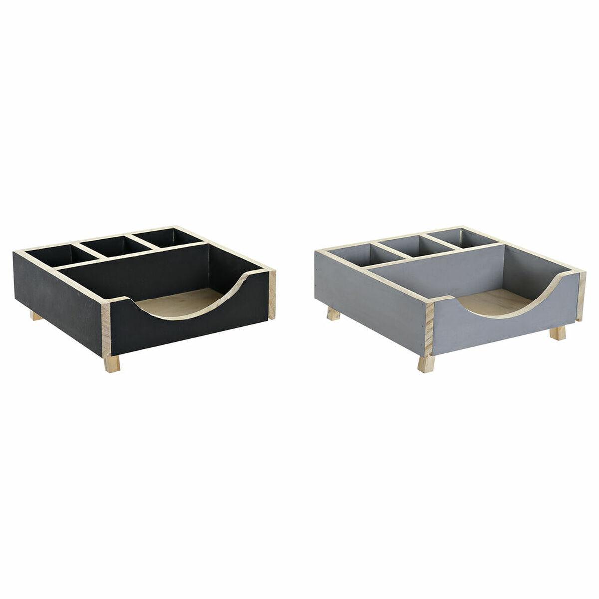 Skrivebordsarrangør i træ 18 × 18 × 7 cm (2 stk)