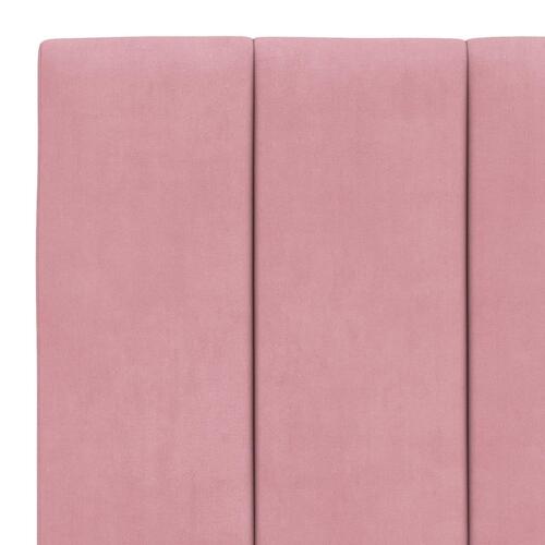Seng med madras 90x200 cm velour lyserød