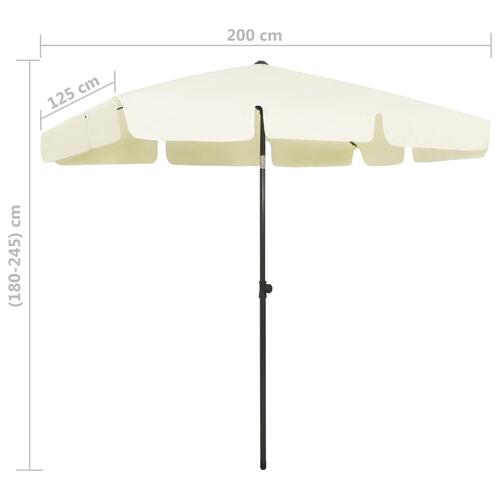 Strandparasol 200x125 cm sandgul