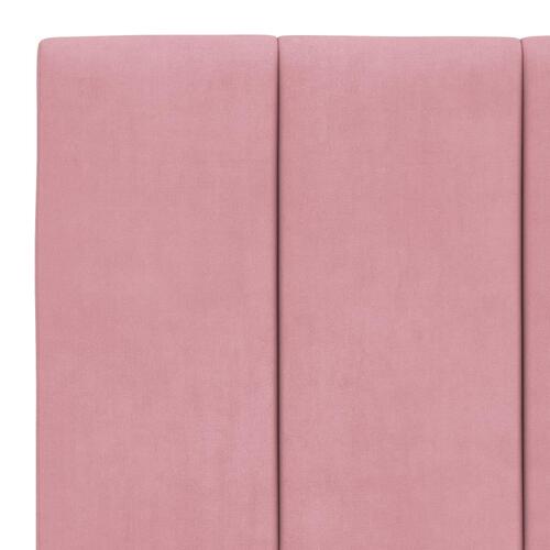 Seng med madras 100x200 cm velour lyserød