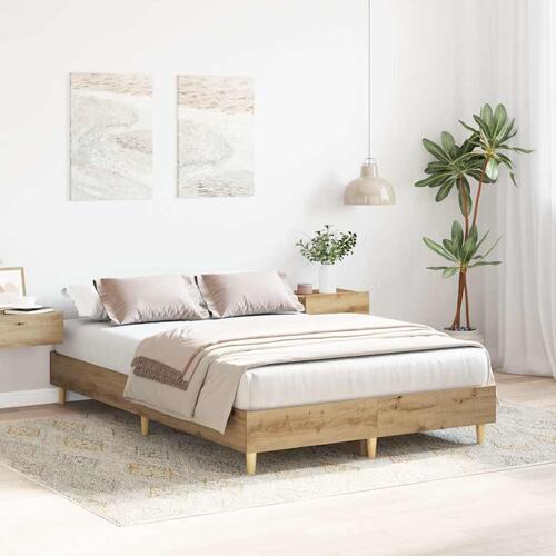 Sengestel uden madras 135x190 cm konstrueret træ kunsteg