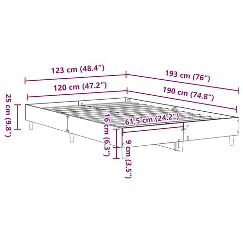 Sengestel uden madras 120x190 cm konstrueret træ kunsteg