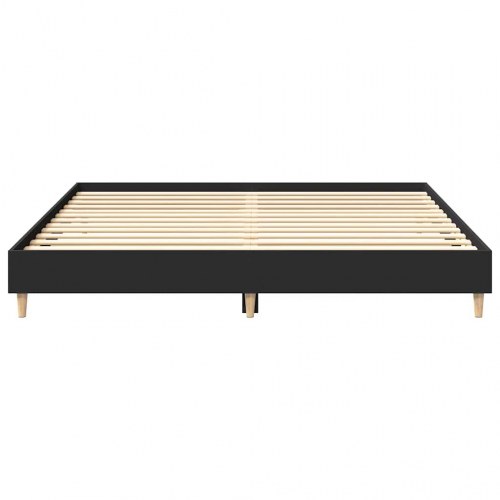Sengestel 200 x 200 cm med lamelbund uden madras - sort