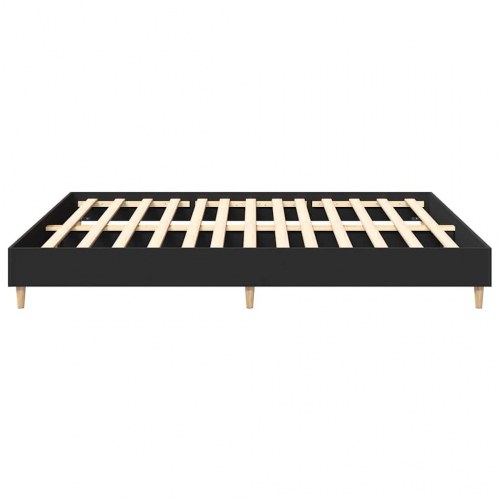 Sengestel 200 x 200 cm med lamelbund uden madras - sort