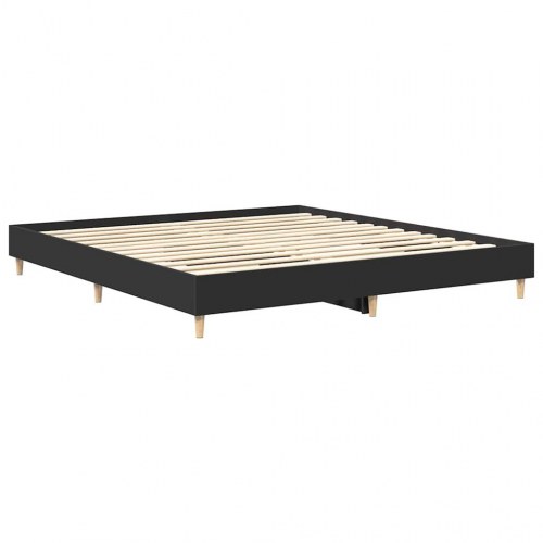 Sengestel 200 x 200 cm med lamelbund uden madras - sort