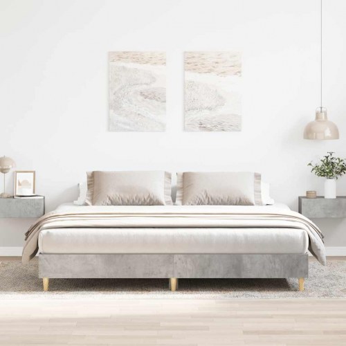 Sengestel 200 x 200 cm med lamelbund - betongrå