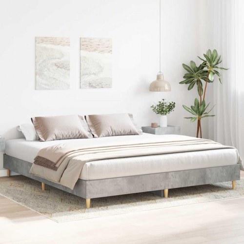 Sengestel 200 x 200 cm med lamelbund - betongrå
