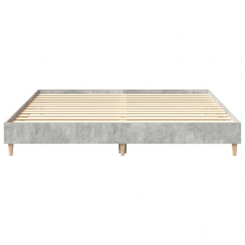Sengestel 200 x 200 cm med lamelbund - betongrå