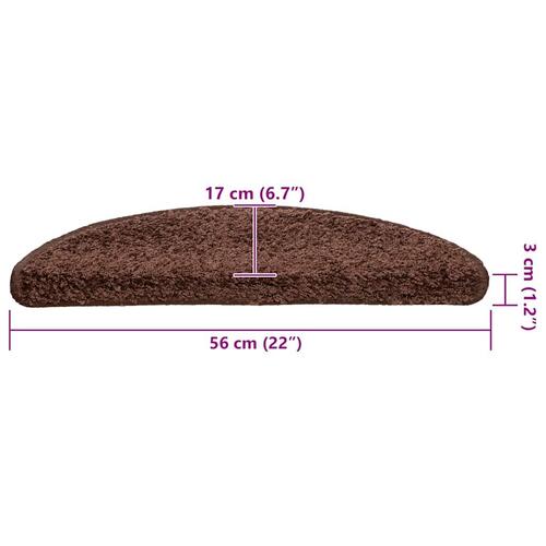 Trappemåtter 20 stk. 56x17x3 cm brun