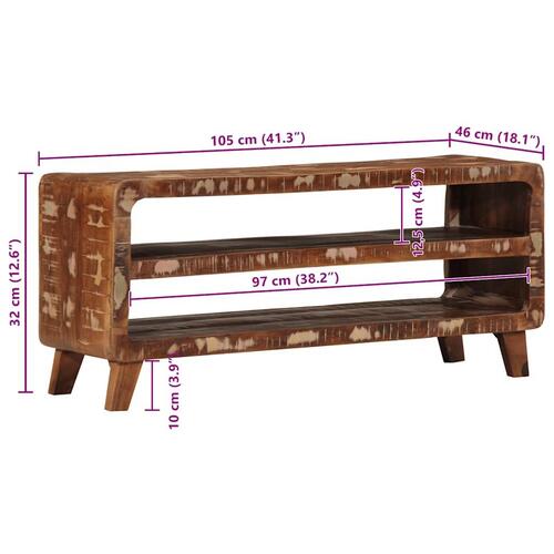 Tv-bord 105x46x32 cm massivt genbrugstræ