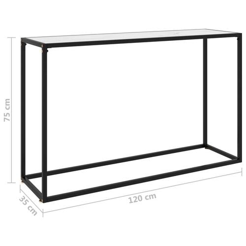 Konsolbord 120x35x75 cm hærdet glas hvid