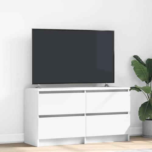Tv-bord 100x35x54 cm konstrueret træ hvid