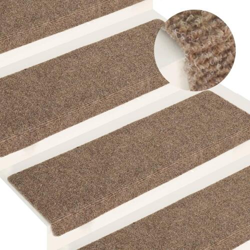 Trappemåtter 15 stk. tuftet 65x21x4 cm cremefarvet