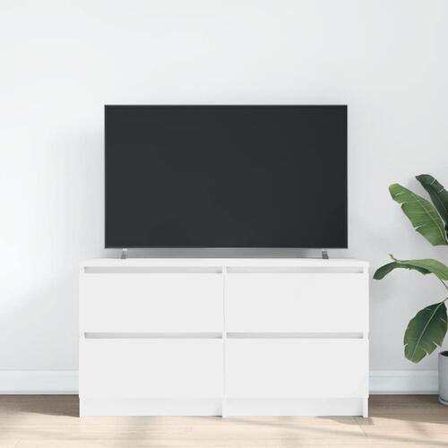 Tv-bord 100x35x54 cm konstrueret træ hvid