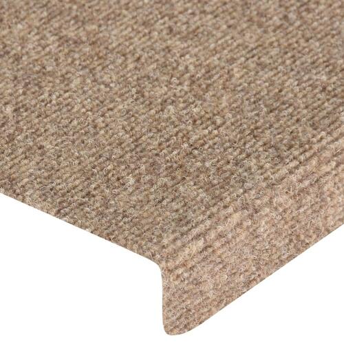 Trappemåtter 15 stk. tuftet 65x21x4 cm cremefarvet