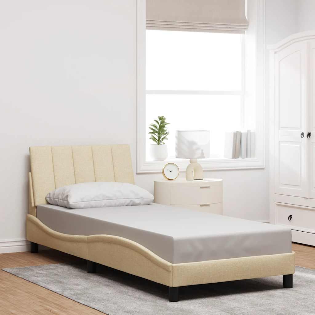 Sengeramme uden madras Hanko 80x200 cm stof cremefarvet billede