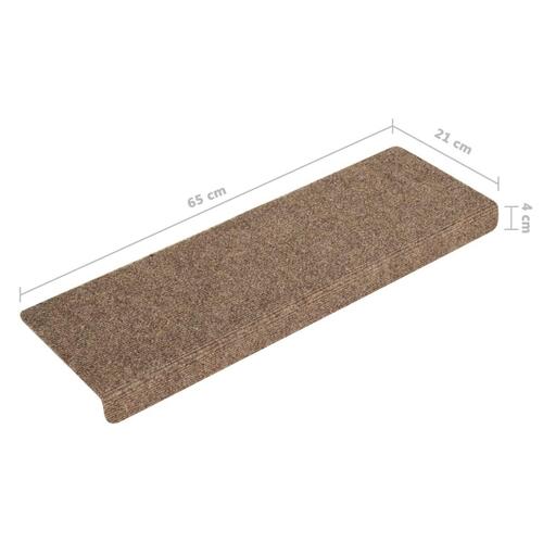 Trappemåtter 15 stk. tuftet 65x21x4 cm cremefarvet