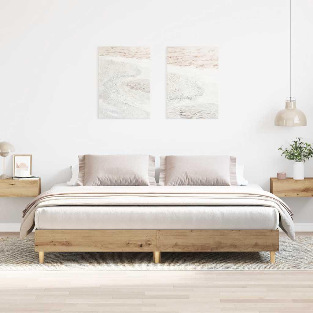 Sengestel uden madras 200x200 cm konstrueret træ kunsteg
