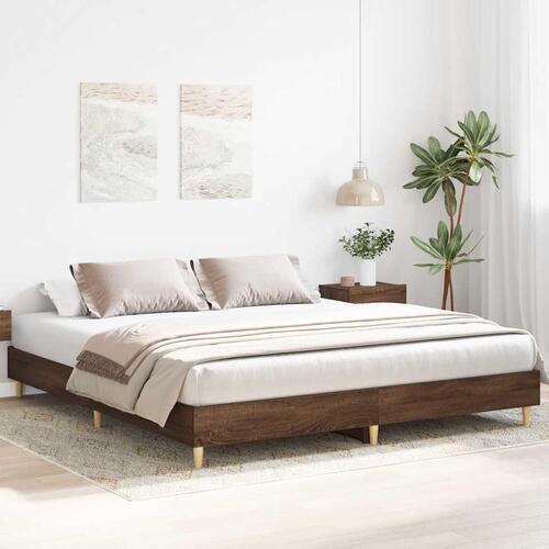 Sengestel uden madras 200x200 cm konstrueret træ brun eg