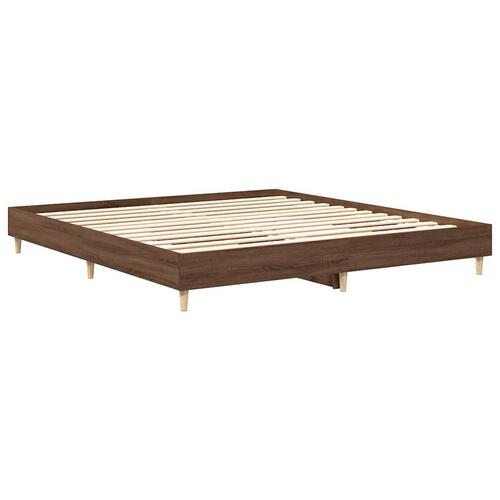 Sengestel uden madras 200x200 cm konstrueret træ brun eg