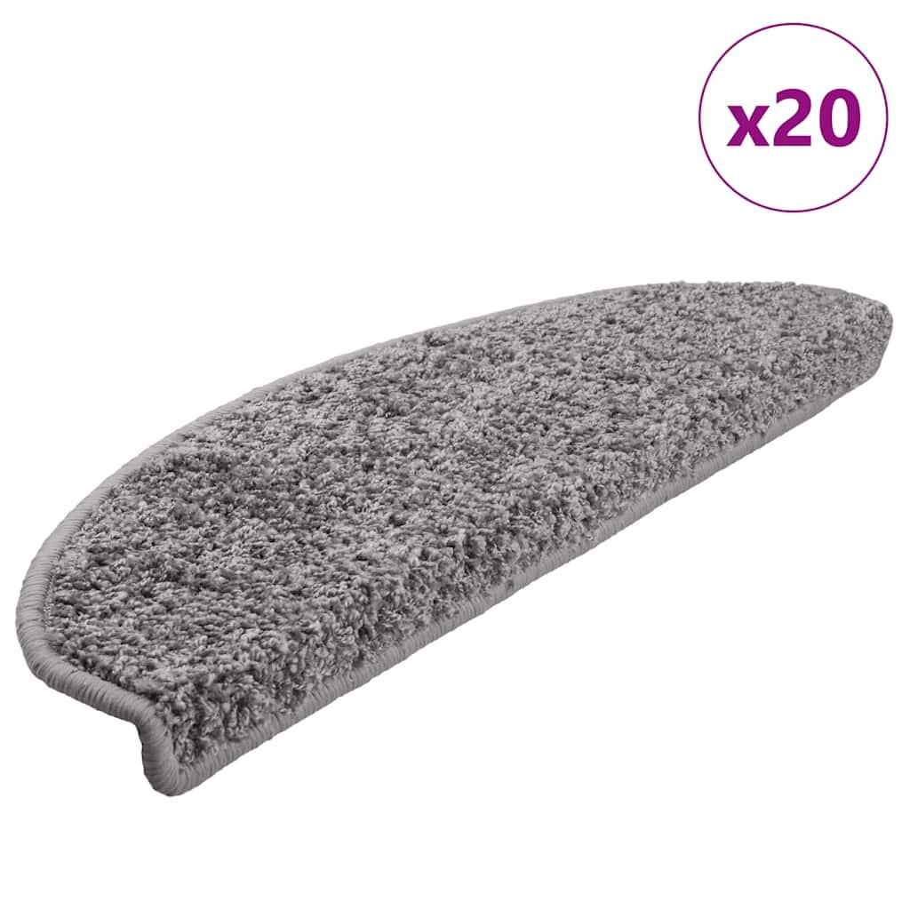 Trappemåtter 20 stk. 65x21x4 cm grå halvrunde store billede