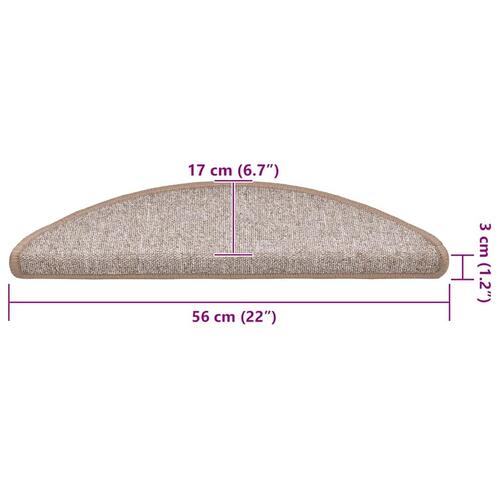 Trappemåtter 20 stk. 56x17x3 cm lysebrun