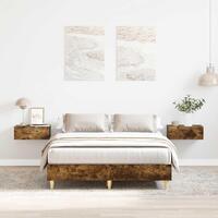 Sengestel uden madras 120x190 cm konstrueret træ røget eg