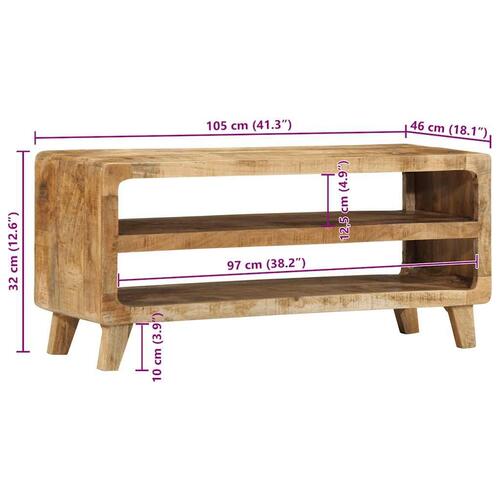 Tv-bord 105x46x32 cm massivt ru mangotræ