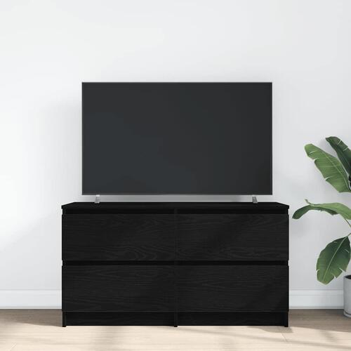 Tv-bord 100x35x54 cm konstrueret træ sort