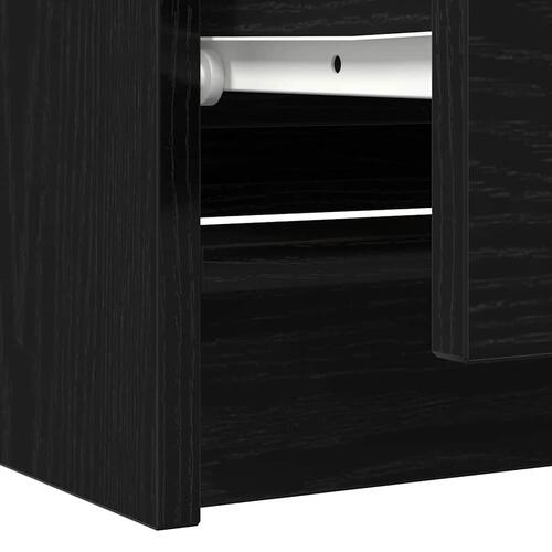Tv-bord 100x35x54 cm konstrueret træ sort