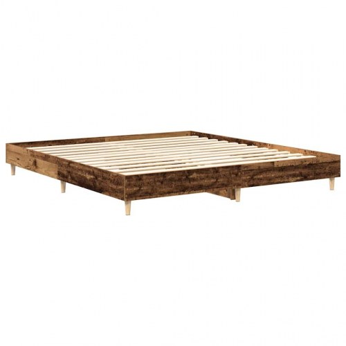 Sengestel uden madras 200 x 200 cm - antikt træ