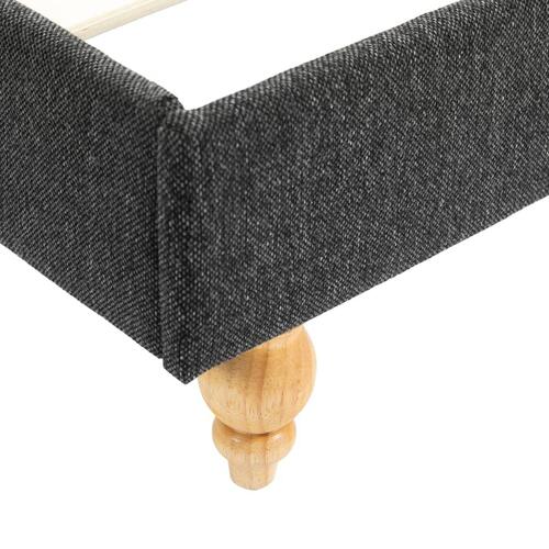 Sengestel med LED 180 x 200 cm sækkelærred mørkegrå