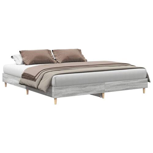 Sengestel uden madras 200x200 cm konstrueret træ grå sonoma-eg