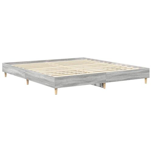 Sengestel uden madras 200x200 cm konstrueret træ grå sonoma-eg