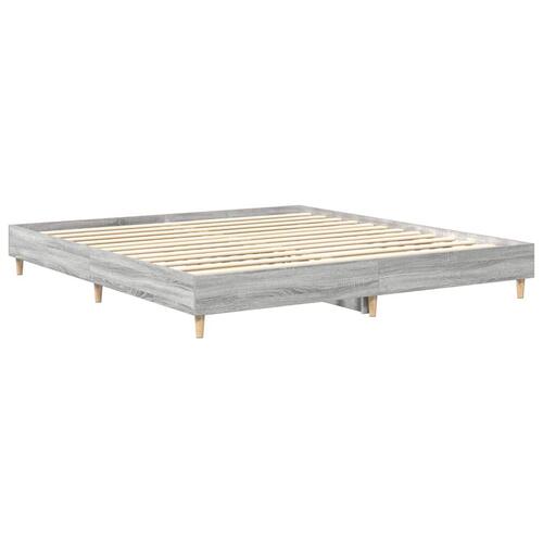 Sengestel uden madras 200x200 cm konstrueret træ grå sonoma-eg