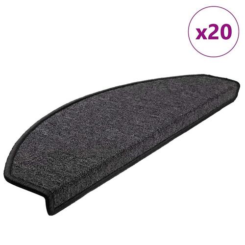 Trappemåtter 20 stk. 65x24x4 cm antracitgrå