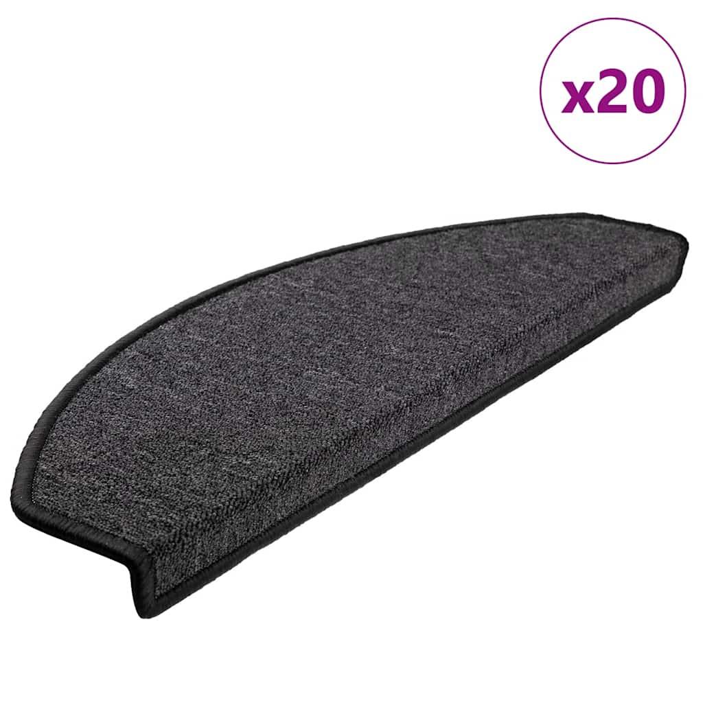 Trappemåtter 20 stk. 65x24x4 cm antracitgrå