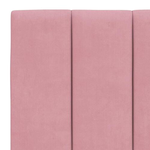Seng med madras 140x190 cm velour lyserød