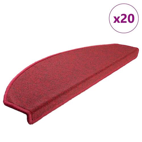 Trappemåtter 20 stk. 65x24x4 cm bordeauxrød