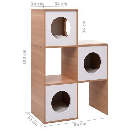 Kattehus med kradsemåtte sisal 100 cm