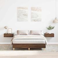 Sengestel uden madras 140x190 cm konstrueret træ brunt eg