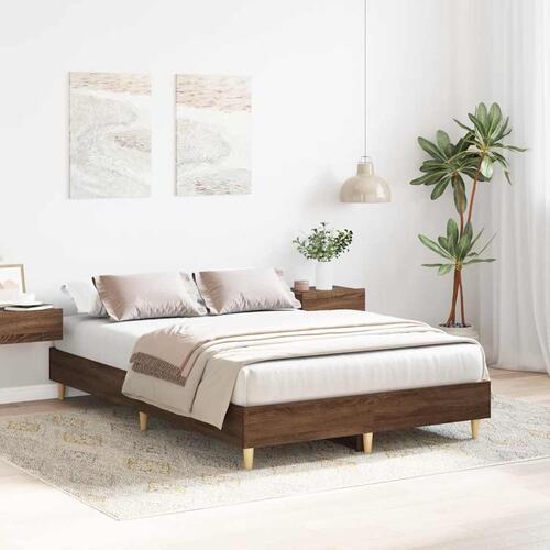 Sengestel uden madras 140x190 cm konstrueret træ brunt eg