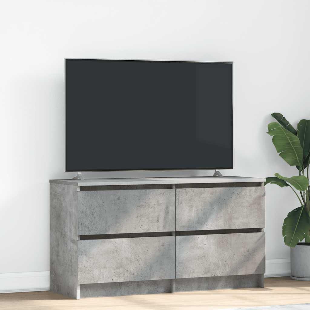 Tv-Bord 100X35X54 Cm Konstrueret Træ Etræsfarve - 100 cm (4 skuffer) / Betongrå
