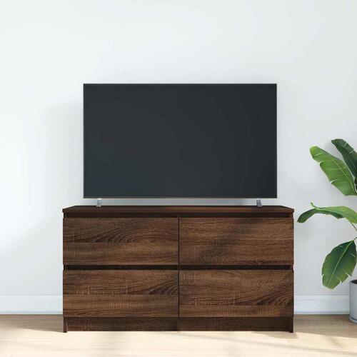 Tv-bord 100x35x54 cm konstrueret træ brun egetræsfarve