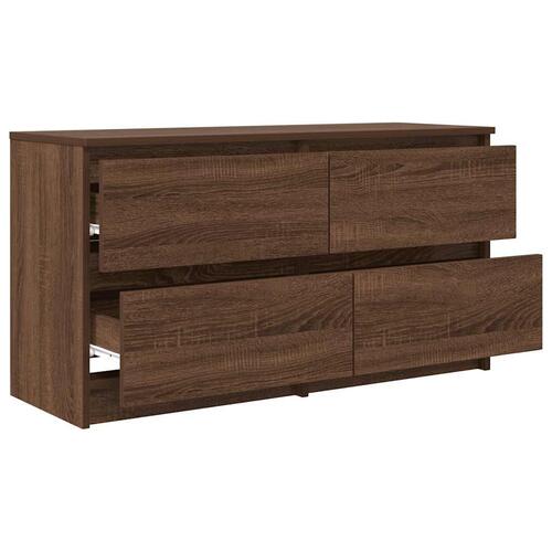 Tv-bord 100x35x54 cm konstrueret træ brun egetræsfarve