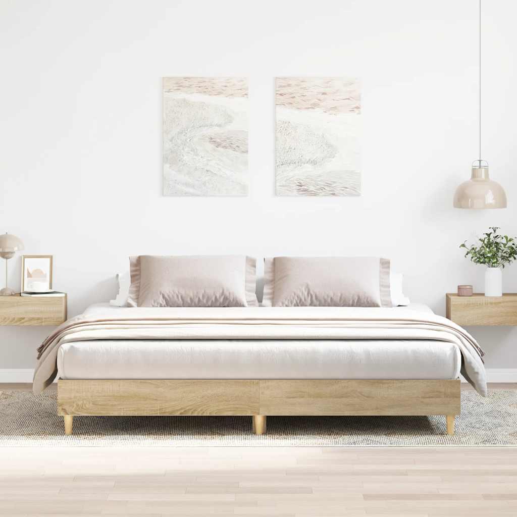 Sengestel uden madras 200x200 cm konstrueret træ sonoma-eg